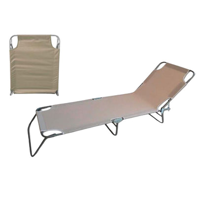 Lettino Prendisole Pieghevole Senza Parasole Con Schienale Regolabile Brandina Beige 281024