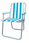 Sedia Relax Alta Sdraio Spiaggina Pieghevole Mare Giardino Campeggio Oxford Rigata 350009