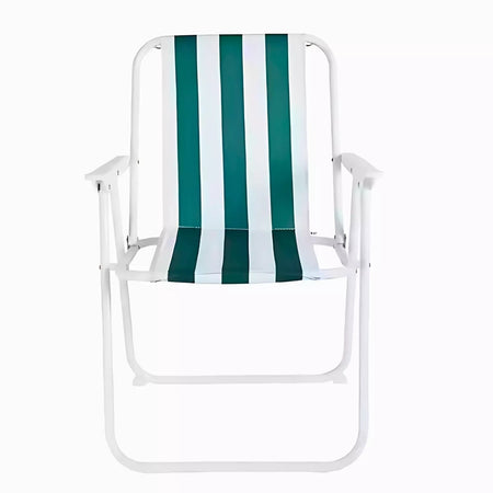 Sedia Relax Alta Sdraio Spiaggina Pieghevole Mare Giardino Campeggio Oxford Rigata 350009