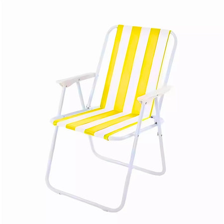 Sedia Relax Alta Sdraio Spiaggina Pieghevole Mare Giardino Campeggio Oxford Rigata 350009