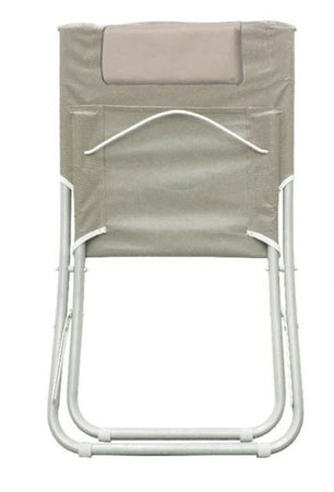 Spiaggina Con Cuscino Per Testiera Crema 57x47x95 Cm Pieghevole Portatile 281016