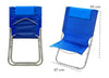 Spiaggina Con Cuscino Per Testiera Blu 57 X 47 X 95 Cm Pieghevole Portatile 281015