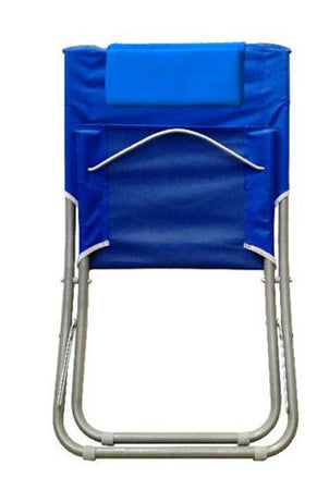 Spiaggina Con Cuscino Per Testiera Blu 57 X 47 X 95 Cm Pieghevole Portatile 281015