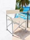 Sedia Regista Beige Pieghevole In Ferro Per Campeggio Mare Spiaggia Giardino 285008