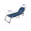 Lettino Prendisole Sdraio Senza Parasole In Textilene Blu Reclinabile Giardino 483007