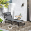 Lettino Prendisole Sdraio Senza Parasole In Textilene Grigio Reclinabile Giardino 483008