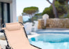 Lettino Prendisole Sdraio Senza Parasole In Textilene Crema Reclinabile Giardino 483009
