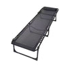 Lettino Prendisole Sdraio Senza Parasole In Textilene Nero Reclinabile Giardino 483010