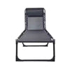 Lettino Prendisole Sdraio Senza Parasole In Textilene Nero Reclinabile Giardino 483010