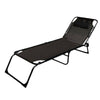 Lettino Prendisole Sdraio Senza Parasole In Textilene Nero Reclinabile Giardino 483010