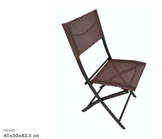 Sedia Sharm In Ferro Textilene Polipropilene Marrone 41x50x83.5cm Pieghevole 529004