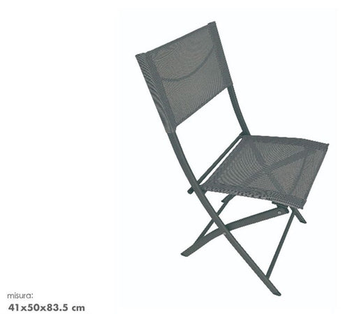 Sedia Sharm In Ferro Textilene Polipropilene Grigia 41x50x83.5cm Pieghevole 529005