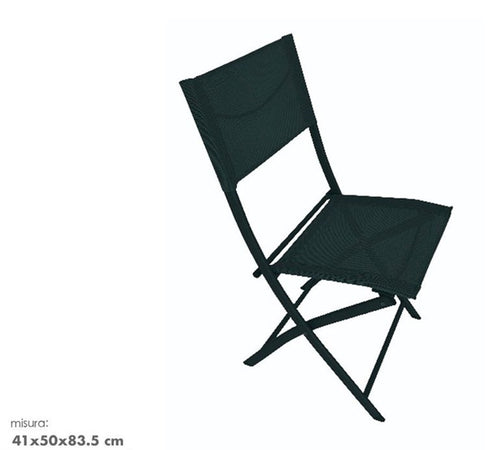 Sedia Sharm In Ferro Textilene Polipropilene Nera 41x50x83.5 Cm Pieghevole 529006