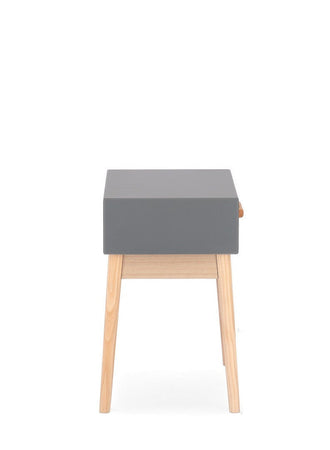 Comodino "Ordinary" per camera, Gambe In Legno Di Pino, Pannelli In Mdf, Cassetti In Legno Di Paulonia