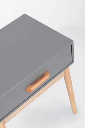 Comodino "Ordinary" per camera, Gambe In Legno Di Pino, Pannelli In Mdf, Cassetti In Legno Di Paulonia