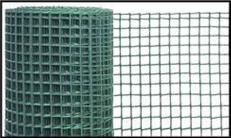 Set 3pz Rotolo Rete Di Plastica Verde Maglia Quadra 10x10mm 0.5x5mt Recinzione 219380