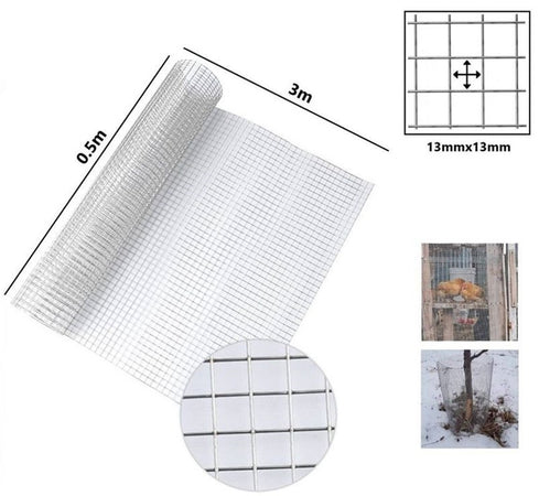 Set 3pz Rete Metallica Zincata 0.5x3mt Recinzione Protezione Alberi Giardino Animali 020248