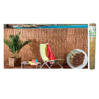 Set 2pz Arella Con Cannette In Bambu' 100x300cm Canniccio Ombra Recinzione Giardino 03775