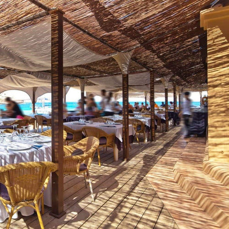 Set 2pz Arella Con Cannette In Bambu' 100x300cm Canniccio Ombra Recinzione Giardino 03775