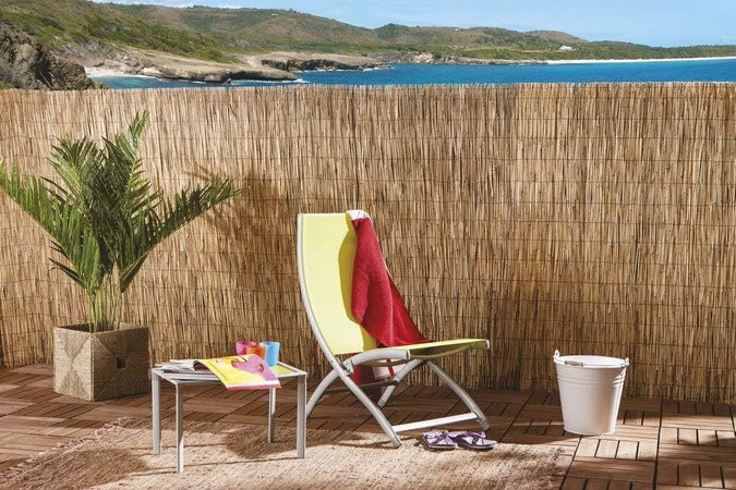 Set 2pz Arella Con Cannette In Bambu' 100x300cm Canniccio Ombra Recinzione Giardino 03775