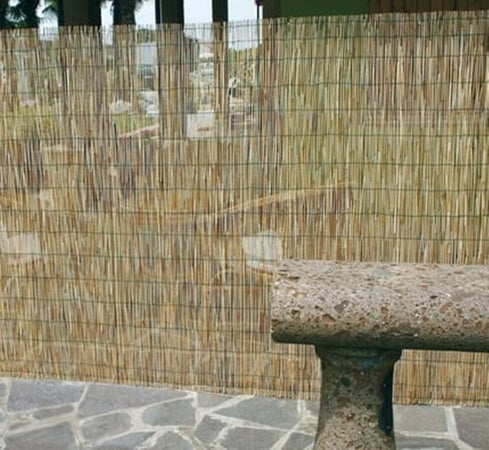 Set 2pz Arella Con Cannette In Bambu' 100x300cm Canniccio Ombra Recinzione Giardino 03775