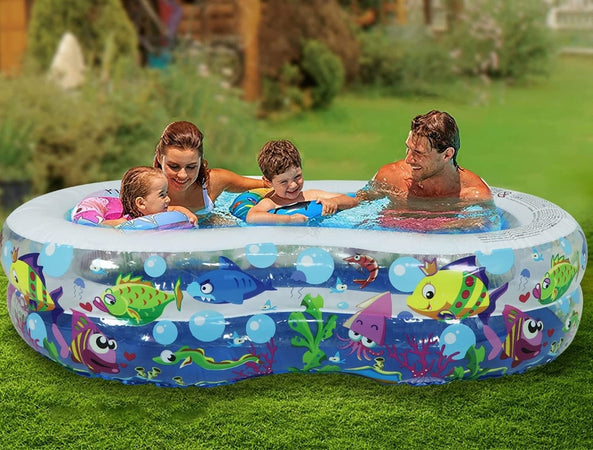 Piscina Gonfiabile Per Bambini Giardino Estate Design Vita Marina 175x109x46cm 016089