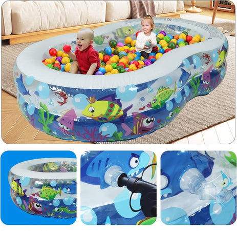 Piscina Gonfiabile Per Bambini Giardino Estate Design Vita Marina 175x109x46cm 016089