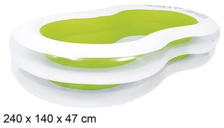 Piscina Gonfiabile Sagomata Famiglia Pool 240x140x47 Cm Trasparente Verde 016090