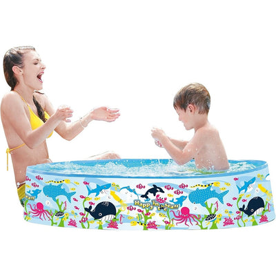 Piscina Rotonda 120x25 Cm Motivo Fondo Del Mare Per Bambini Giardino Estate 016092