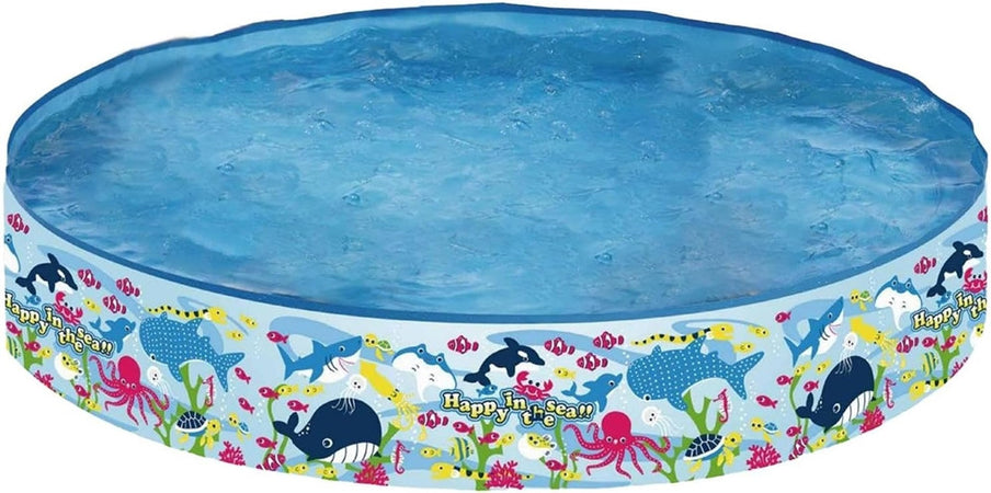 Piscina Rotonda 150x25 Cm Motivo Fondo Del Mare Per Bambini Giardino Estate 016093