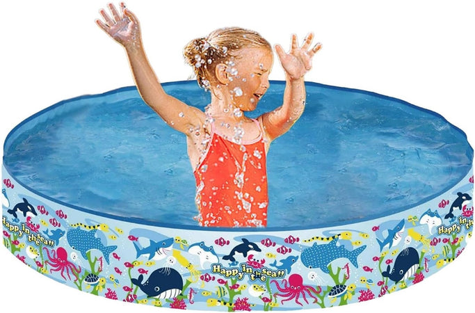 Piscina Rotonda 150x25 Cm Motivo Fondo Del Mare Per Bambini Giardino Estate 016093