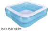 Piscina Gonfiabile Quadrata A 2 Anelli 145 X 145 X 45 Cm Giardino Estate 016094