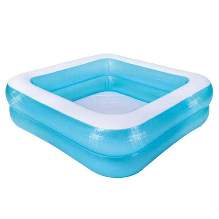 Piscina Gonfiabile Quadrata A 2 Anelli 145 X 145 X 45 Cm Giardino Estate 016094