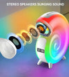 Cassa Speaker Bluetooth Bt Lampada Led Rgb Conchiglia Con Orologio Display Sveglia