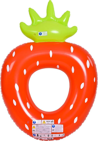 Salvagente Ciambella Gonfiabile Anello Forma Di Fragola 76x101cm Mare Piscina 016099
