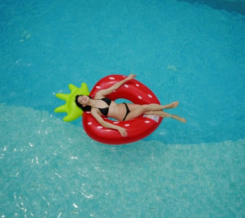 Salvagente Ciambella Gonfiabile Anello Forma Di Fragola 76x101cm Mare Piscina 016099