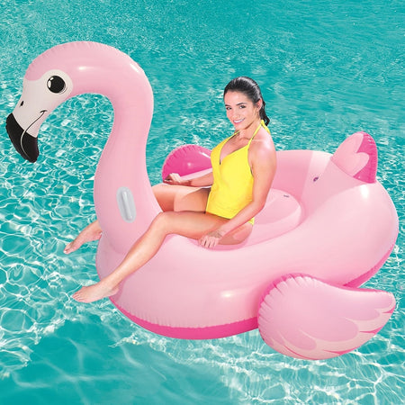 Fenicottero Gonfiabile 191x178cm Cavalcabile Con Maniglie Estate Piscina Mare 016103