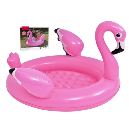 Piscina Gonfiabile Per Bambini Forma Di Fenicottero Rosa Giardino 108x95x65cm 016148