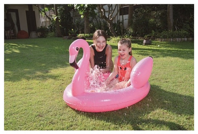 Piscina Gonfiabile Per Bambini Forma Di Fenicottero Rosa Giardino 108x95x65cm 016148