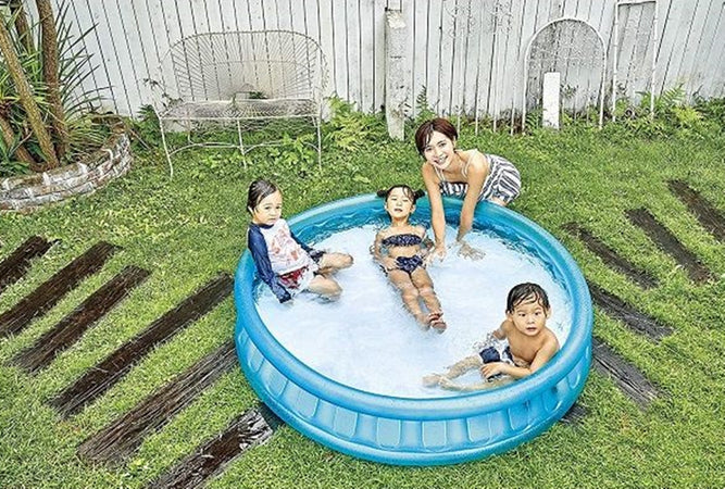 Piscina Gonfiabile Rotonda Con Lato Morbido A Mosaico 155 X 32 Cm Per Bambini 016181