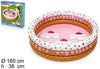 Piscina Gonfiabile Tonda A 3 Anelli Design Gelato Con Panna Per Bambini 160x38cm 016173