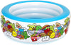 Piscina Gonfiabile 3 Anelli Per Bambini Con Personaggi Frutti Piante 152x51cm 016156
