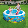 Piscina Rotonda Gonfiabile Per Bambini 196x53 Cm A 3 Anelli Fantasia Pesci 016133