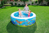 Piscina Rotonda Gonfiabile Per Bambini 196x53 Cm A 3 Anelli Fantasia Pesci 016133