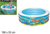 Piscina Rotonda Gonfiabile Per Bambini 196x53 Cm A 3 Anelli Fantasia Pesci 016133