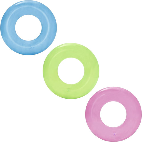 Salvagente Gonfiabile Trasparente Colorato Ciambella Per Bambini Anello ø51cm 016136