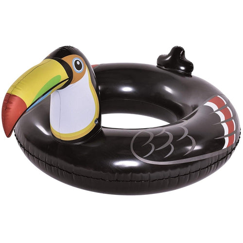 Salvagente Ciambella Gonfiabile A Forma Di Tucano Nero 132x105x60cm Mare Piscina 016141