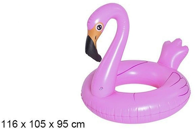 Salvagente Gonfiabile Ciambella Forma Fenicottero Rosa 116x105x95cm Mare Piscina 016140