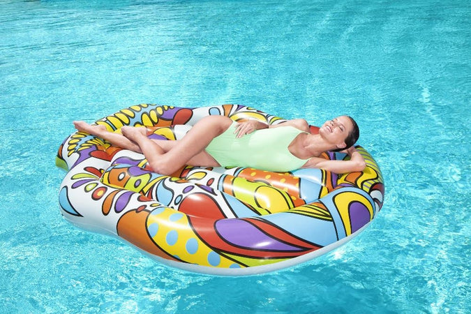 Materasso Isola Gonfiabile Per Piscina 193x141 Cm Design Pop Skull Galleggiante 016157