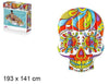 Materasso Isola Gonfiabile Per Piscina 193x141 Cm Design Pop Skull Galleggiante 016157